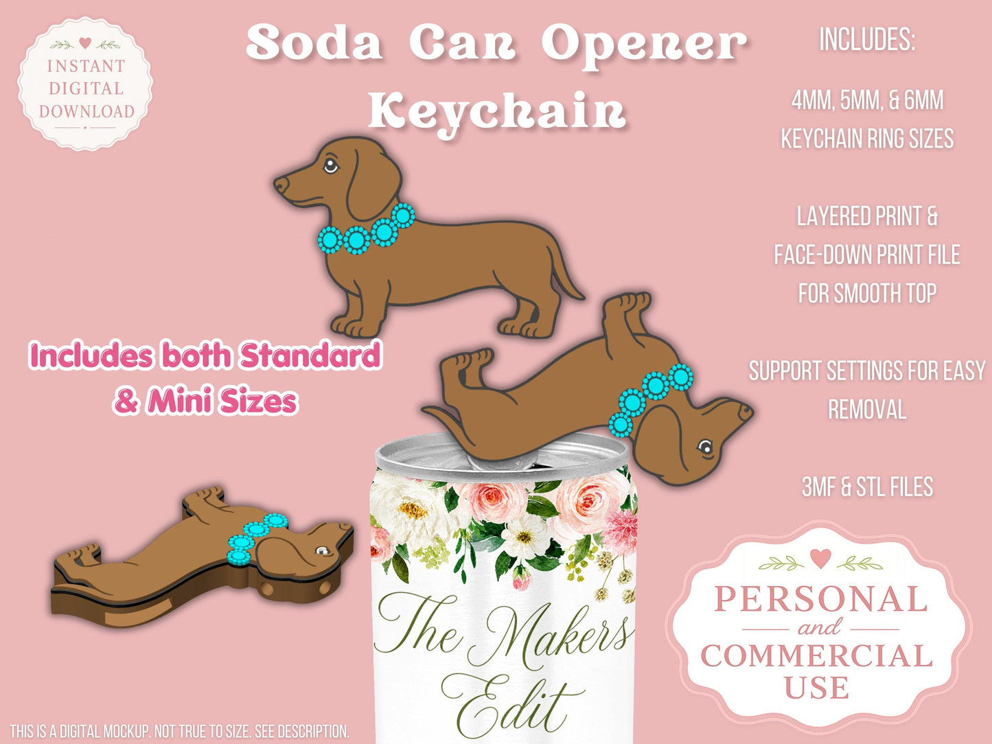 Short Hair Dachshund - Can Tab Opener - Digital File