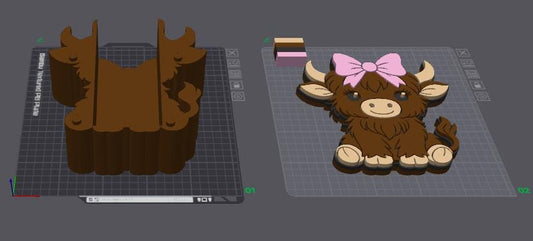 Highland Cow with Bow