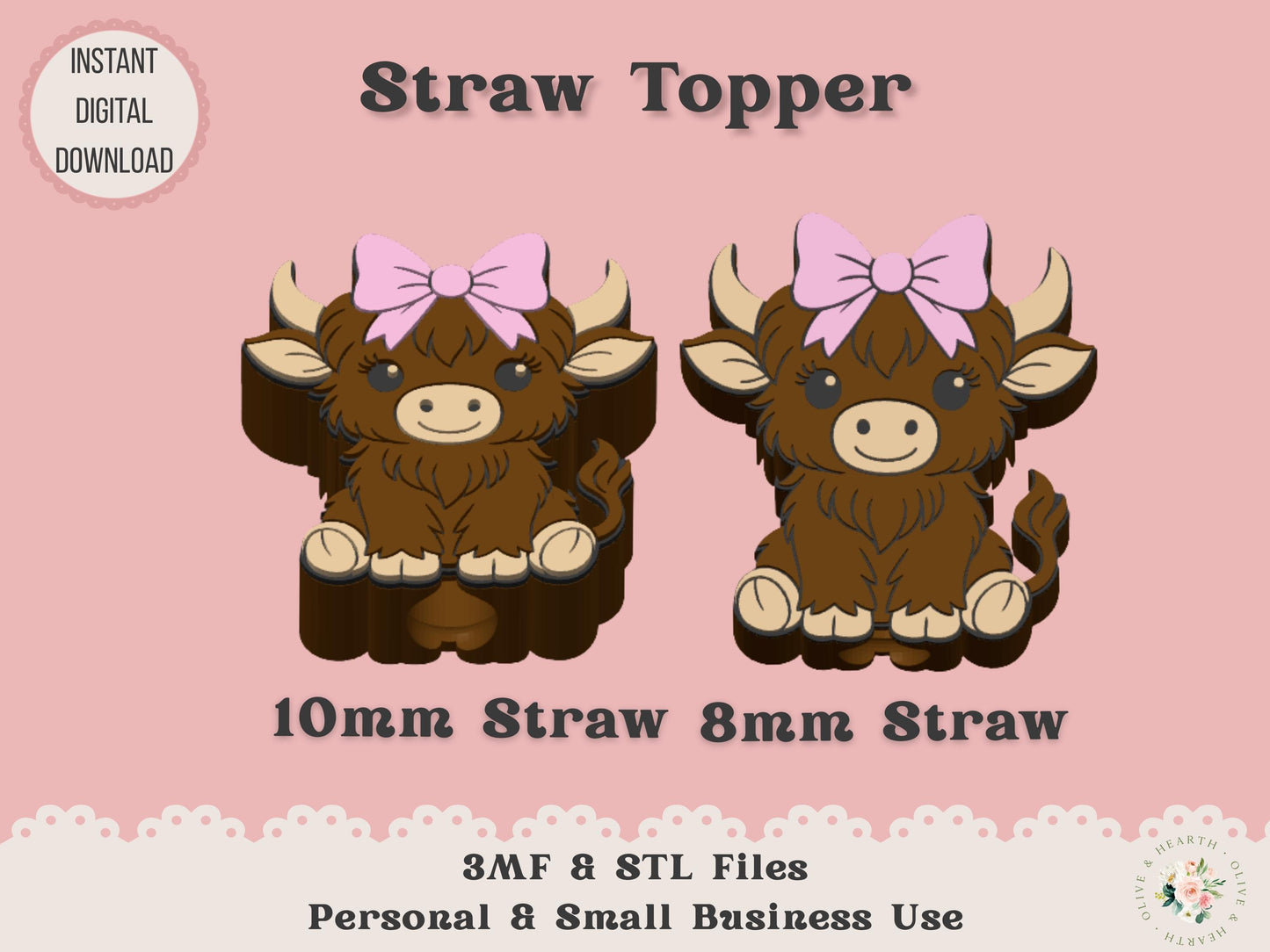 Highland Cow Coquette Bow