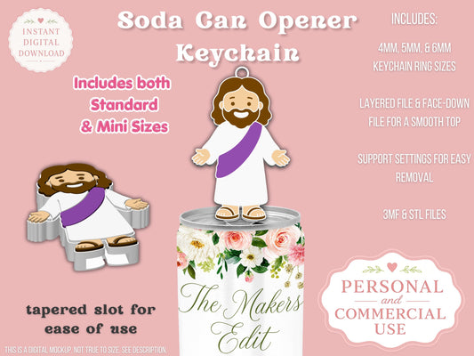 Mini Jesus - Can Tab Opener - Digital File
