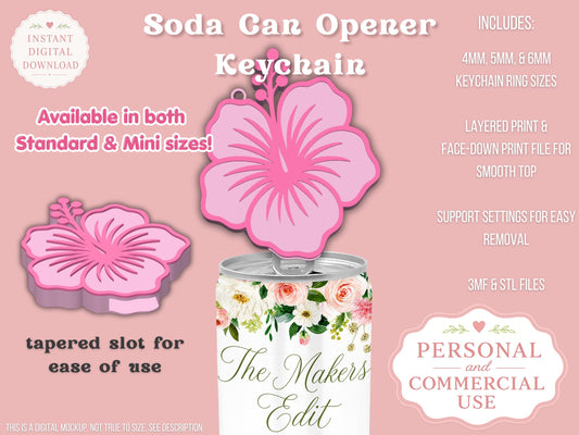 Hibiscus - Can Tab Opener - Digital File