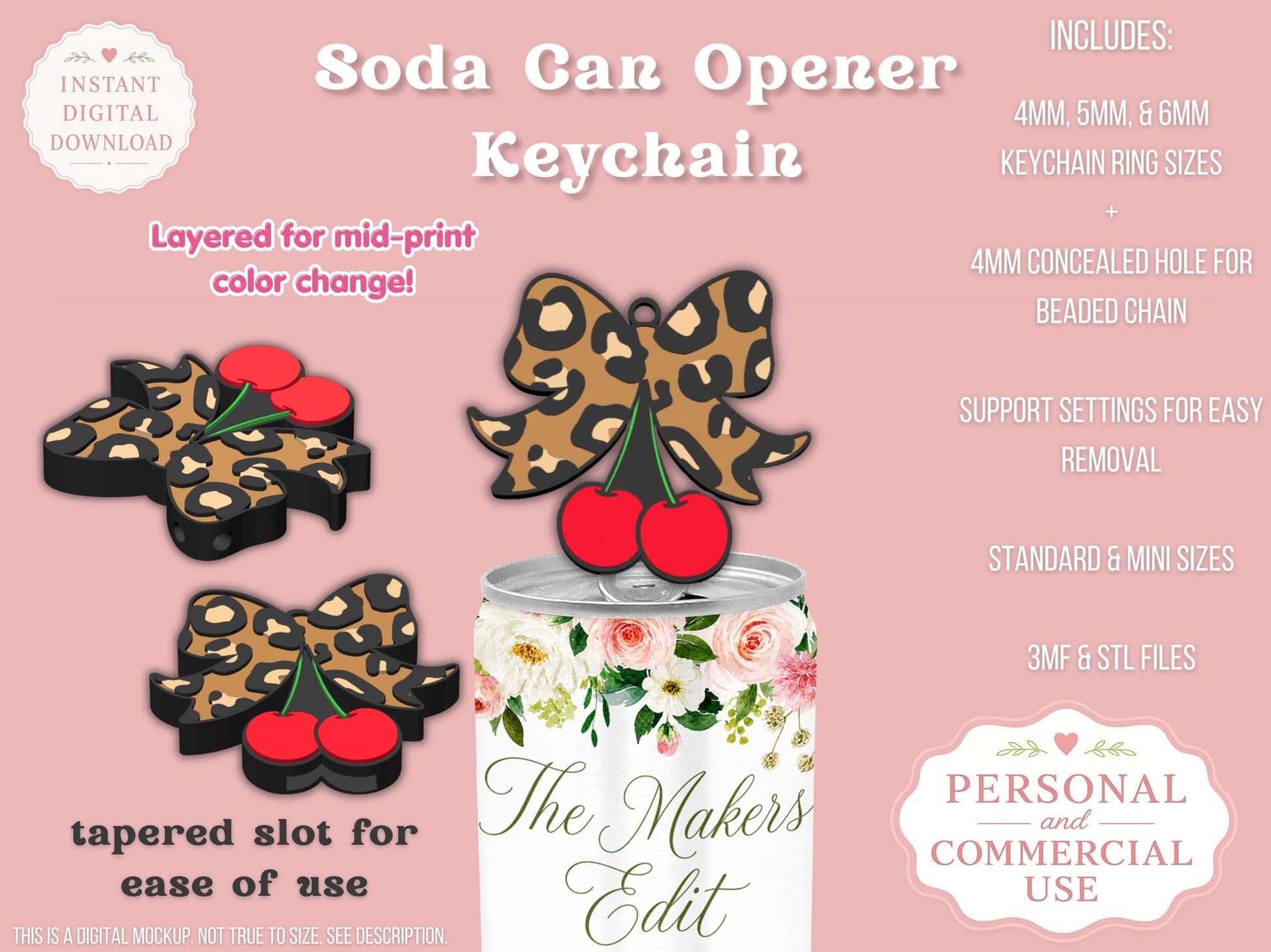 Leopard Print Coquette Bow Cherries