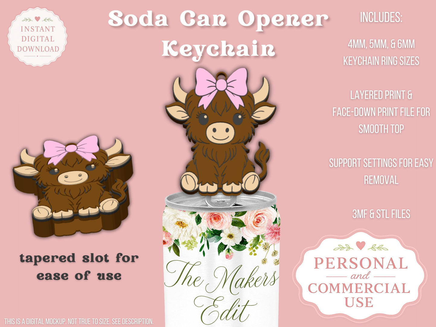 Highland Cow Coquette Bow