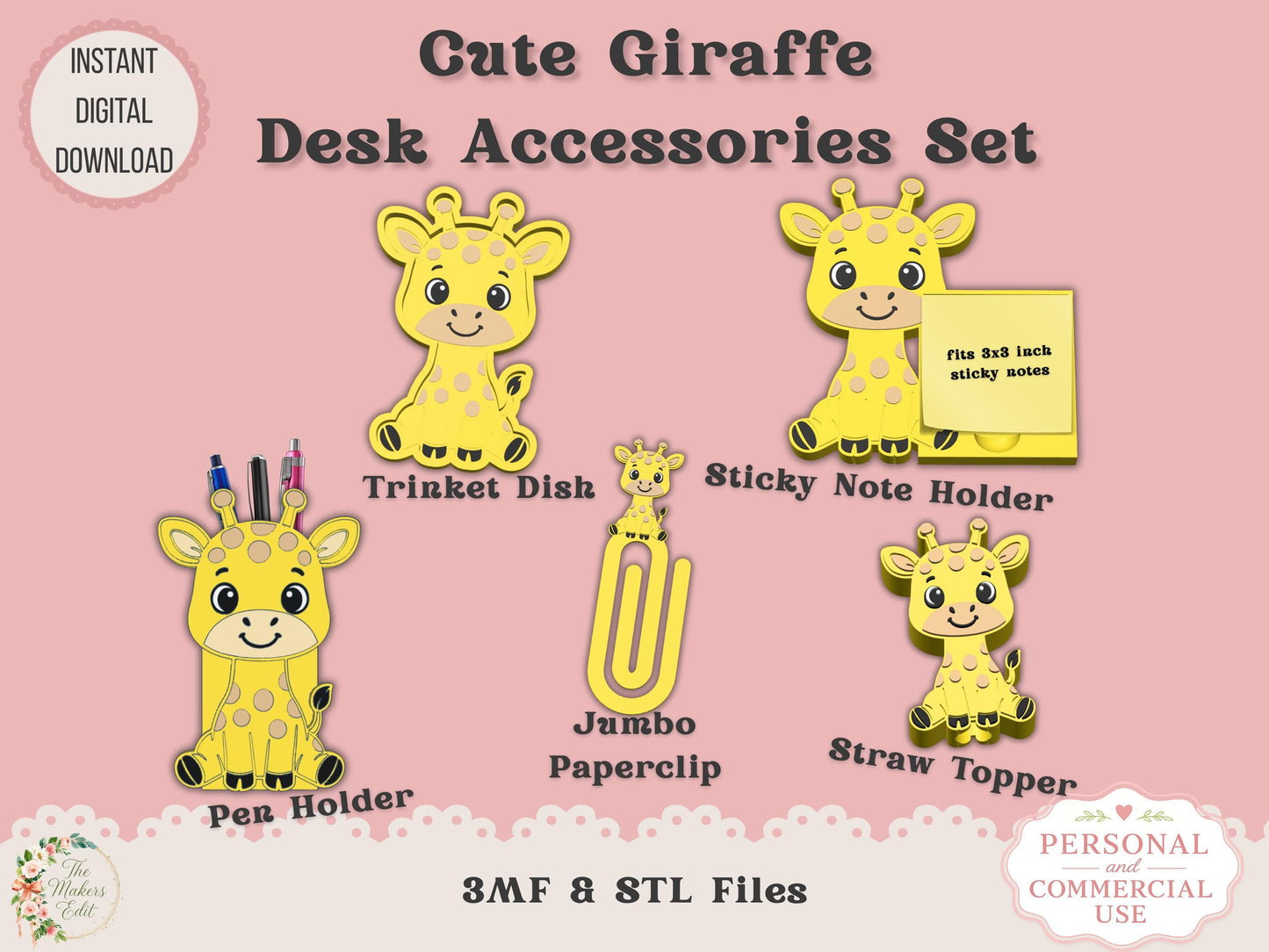 Highland Cow Desk Accessories Bundle