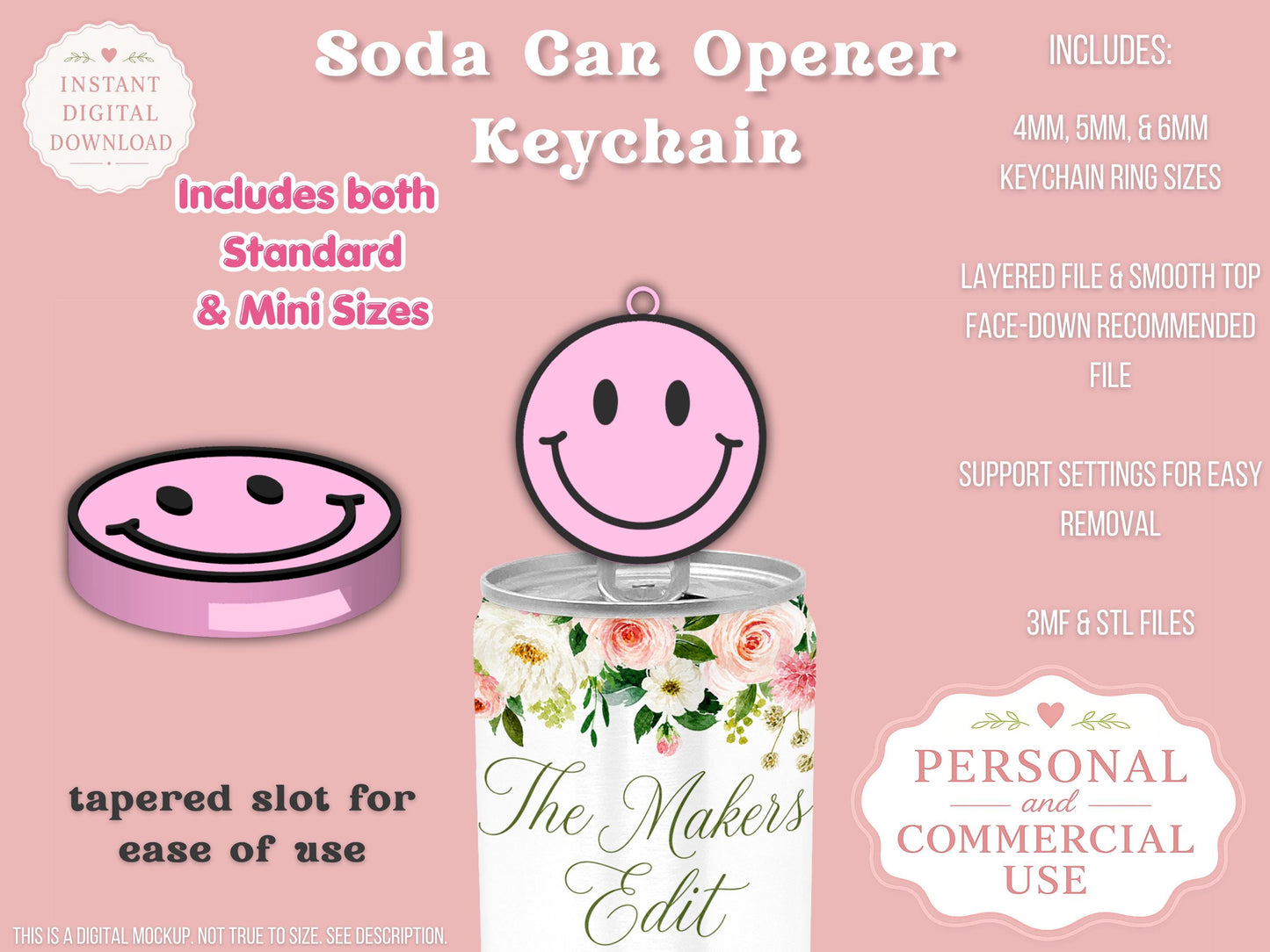 Smiley Face - Can Tab Opener - Digital File