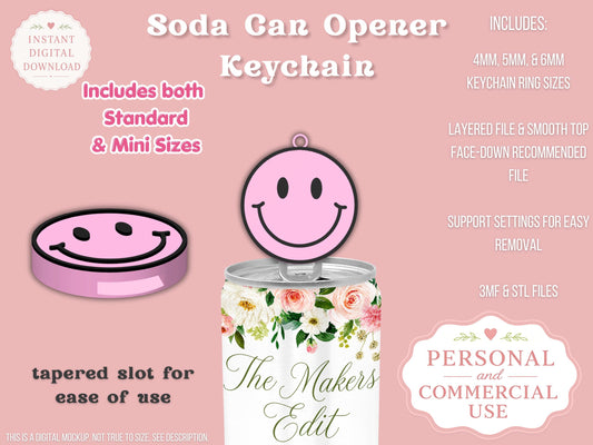 Smiley Face - Can Tab Opener - Digital File