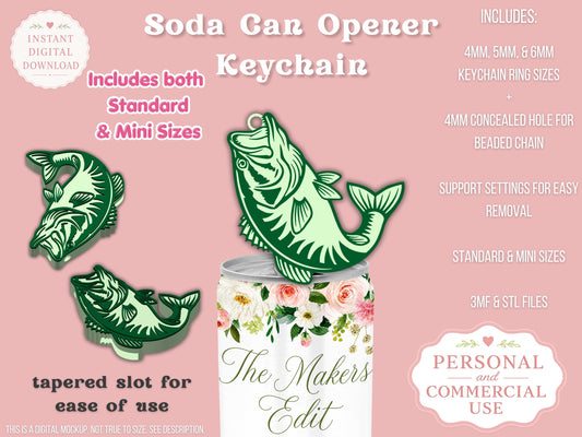 Bass Fish - Can Tab Opener - Digital File