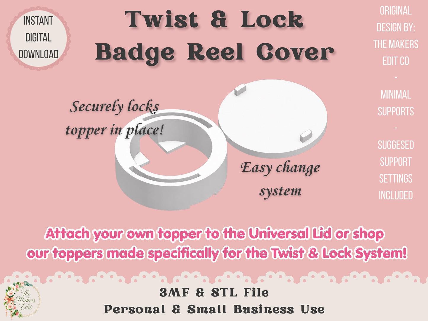 Twist and Lock Badge Reel Cover