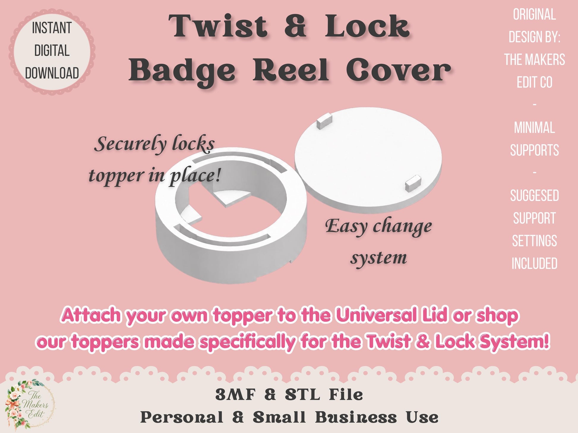 Twist and Lock Badge Reel Cover