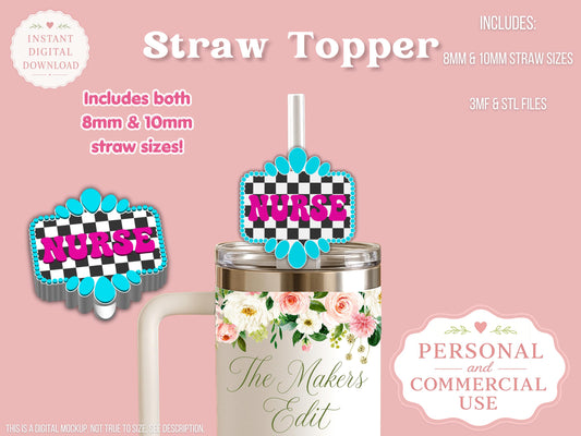 Nurse Turquoise Gemstone Checkered