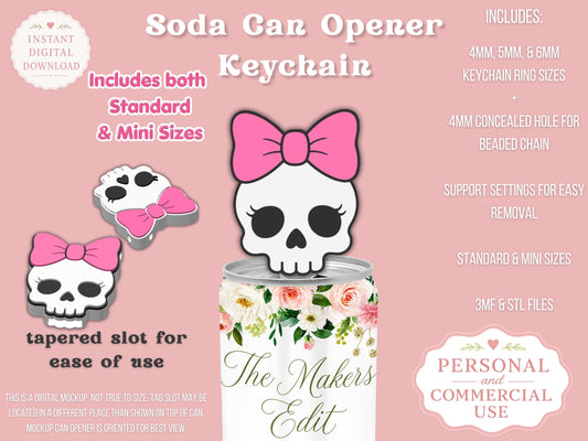 Skeleton Coquette Bow - Can Tab Opener - Digital File