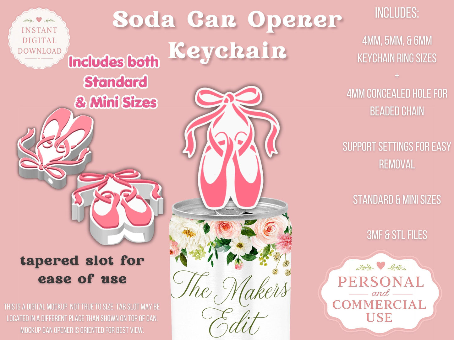 Ballet Shoes - Can Tab Opener - Digital File