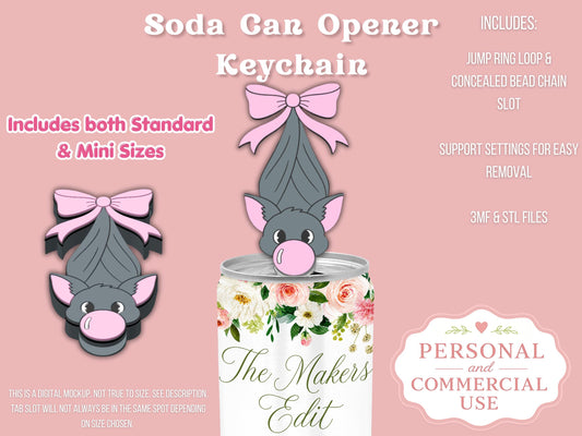 Bubblegum Bat - Can Tab Opener - Digital File