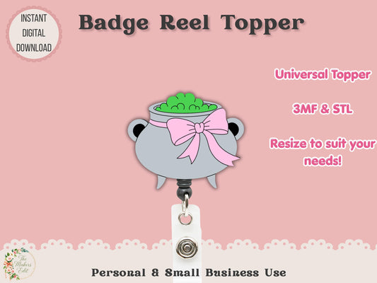 Witches Cauldron - Badge Reel Topper - Digital File