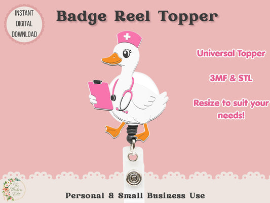 Nurse Goose - Badge Reel Topper - Digital File