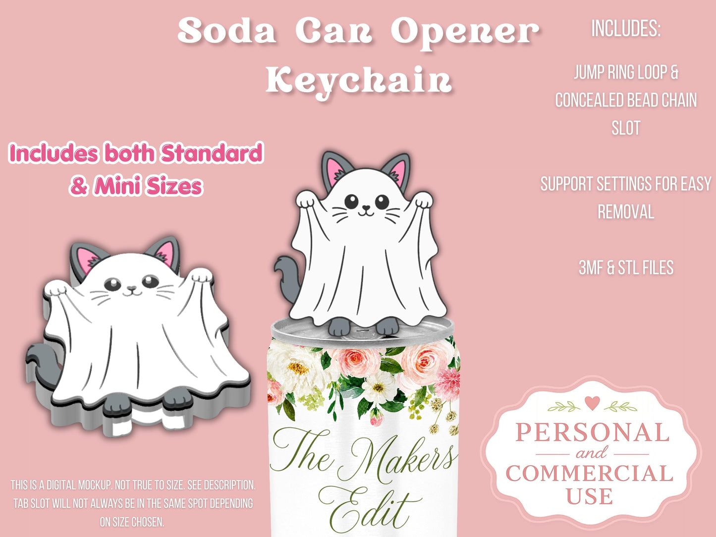 Ghost Cat - Can Tab Opener - Digital File