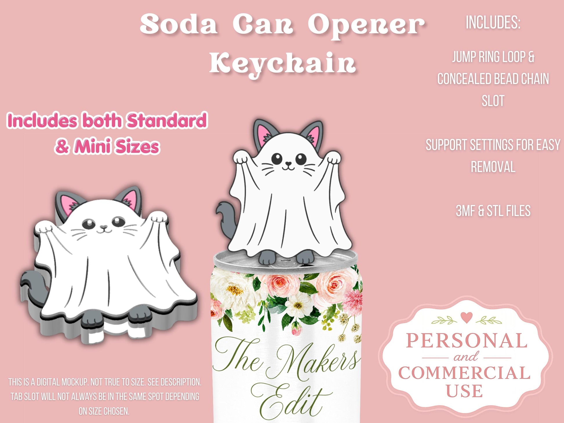Ghost Cat - Can Tab Opener - Digital File